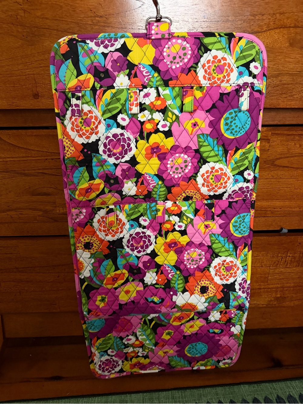 🌸 Vera Bradley Va Va Bloom Hanging Jewelry Organizer Travel Roll Up Case